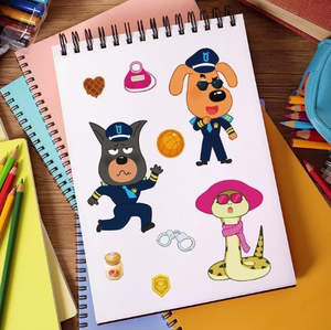 สติ๊กเกอร์แต่งตัวเมจิก เมโกะ ลาบราดอร์ เชอร์ฟิลด์ - สติ๊กเกอร์ของเล่นเสริมพัฒนาการเด็กแบบนำกลับมาใช้ใหม่ได้และเป็นมิตรกับสิ่งแวดล้อมสำหรับการเล่นสร้างสรรค์ - Product Image 2