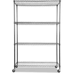 Étagère métallique Alera 48'' x 18'' x 72'' avec roulettes, noir anthracite, solution de rangement complète - Product Image 1