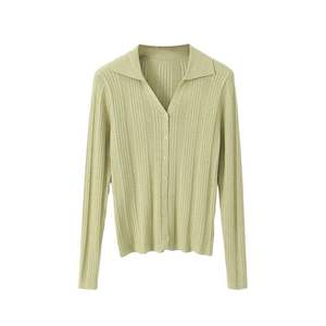 Pull en maille côtelée Happy Plus pour femme, épaisseur moyenne, anti-boulochage, manches longues, coupe ajustée, grandes tailles - Product Image 2