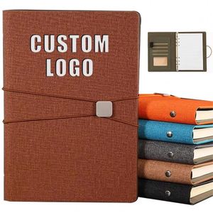Ensemble de carnets en cuir PU personnalisés A5, bloc-notes d'affaires, cadeau de bureau, personnalisable avec logo - Product Image 1