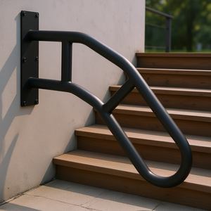 Rampe de sécurité murale extérieure de 29 pouces en acier inoxydable, design droit, pour 1 à 3 marches - Product Image 2