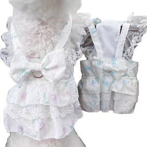 Spring Summer Floral Lace Dress For Small Medium Dogs Breathable <b>Princess</b> Cut Pet <b>Clothes</b> - Product Image 4
