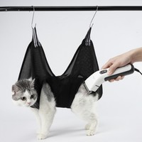 Hamac de bain pour chats en nylon résistant aux griffures avec crochets réglables pour accessoires de toilettage