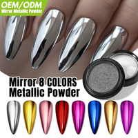 Poudre à Ongles Chromée Solide pour Nail Art, 24 Couleurs, Effet Miroir, Vente en Gros, DIY