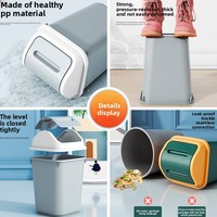 Vente en gros seau de rangement compact en plastique couvercle oscillant facile à nettoyer petite poubelle pour comptoirs de cuisine salle de bain déchets durables
