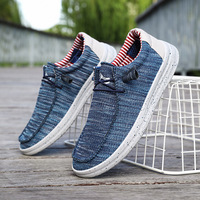Mocassins bateau décontractés lumineux en tissu extensible avec logo personnalisé World-win, confortables à enfiler pour hommes, printemps-automne