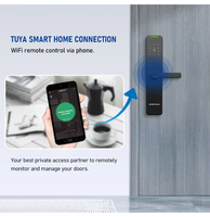 Nouvelles serrures de porte intelligentes numériques sans clé Bluetooth biométriques à code biométrique électronique Ttlock Wifi Tuya