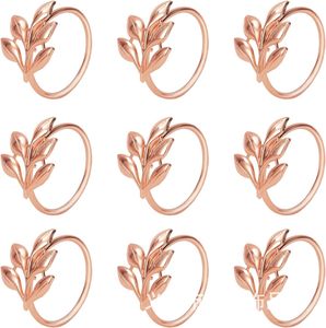 Anillos para Servilletas con Diseño de Hoja de Arce Novax, Chapados en Oro, de Acero Inoxidable Ecológico, Estilo Americano, para Bodas, Hoteles y Banquetes - Product Image 3
