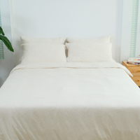 Ensemble de literie en jersey 100% coton ultra doux, sans plis, 140 g/m², tricoté, classique, écologique, drap-housse et housse de couette