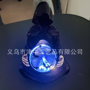 Bola de cristal de Dios de la Muerte, decoración de Halloween para interiores, decoración redonda de PVC con pilas para fiestas - Product Image 2