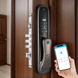Nouveau produit serrure de porte intelligente maison empreinte digitale serrure de porte électronique coulissante avec caméra - Product Image 1