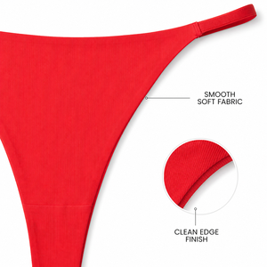 Culotte respirante et douce pour la peau, couleur unie, taille basse, fines bretelles, culotte pour femmes, nylon, sans couture, string pour un usage quotidien - Product Image 4
