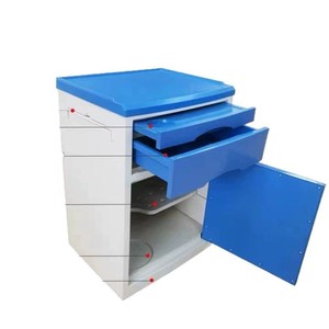 Table de chevet médicale en ABS, armoire de rangement bleue et blanche, pour hôpital, clinique, maison de retraite, facile à nettoyer - Product Image 1