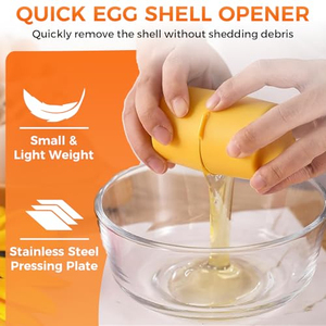 2025 New Eco-Friendly <b>Plastic</b> & Stainless Steel Egg Slicer Creative Kitchen Tool for Opening Boiled or Raw Eggs - Product Image 4