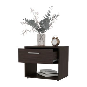 Stained Walnut Nightstand With 1 <b>Drawer</b> <b>Storage</b> <b>Drawer</b> Bedroom Furniture - Product Image 5
