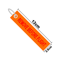 Porte-clés double face Orange Kit « Remove Before Flight » OEM, bijou pour clés, cadeau aviation, étiquette importante, broderie rouge