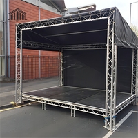 Scène mobile en alliage d'aluminium, adaptée aux scènes de mariage et aux scènes de fête, tour de sonorisation intégrée et système de sonorisation