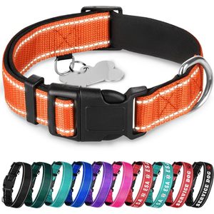 TECEUM Reflective <b>Dog</b> <b>Collar</b> Orange <b>Large</b> Premium Nylon Pet <b>Collar</b> With Quick Release Buckle For <b>Large</b> <b>Dogs</b> - Product Image 1