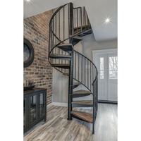 Escalier hélicoïdal en acier commercial de haute qualité pour intérieur, escalier en spirale métallique, escalier courbé en bois massif