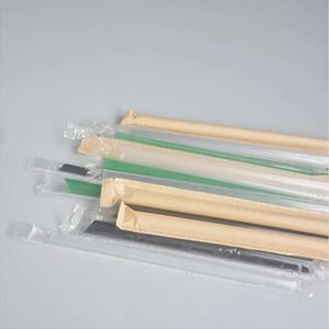 Pajitas Desechables de Plástico PP de Grado Alimenticio, 6/12 mm de Diámetro, Coloridas, para Té de Burbujas Boba, Suministros para Hoteles y Restaurantes - Product Image 2