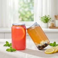 Venta al por mayor de latas de PET de 90 ml y 3.5 g para refrescos y botellas de plástico coloridas con forma de tapa para caramelos de goma con pegatinas y tapa de rosca para azúcar