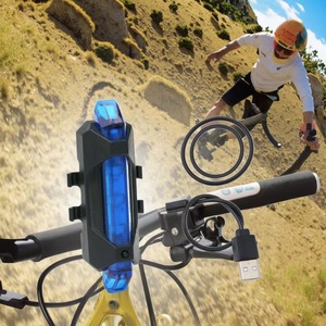 Feu arrière de vélo LED USB rechargeable, feux clignotants avant et arrière pour VTT, accessoires de sécurité pour la conduite nocturne - Product Image 1