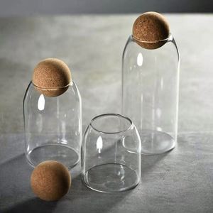 Versatile Borosilicate Glass Storage <b>Jar</b> 500ml 1100ml Food Container With Cork Ball Lid Kitchen Pantry <b>Spice</b> Storage Bottles - Product Image 1