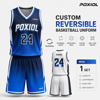 Ensemble de maillots de basket-ball réversibles personnalisés certifiés SGS, sublimation à double face avec dégradé, uniforme d'équipe, maille respirante à séchage rapide, OEM, adulte et junior