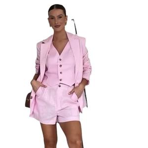 Elegant Pink <strong>Suits</strong> for Women 3 Pieces Jacket Pants Vest Notch Lapel Female Clothing <strong>Smart</strong> Banquet Office <strong>Lady's</strong> Blazers Sets - Product Image 6