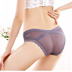ヨーロッパとアメリカの女性用セクシーな透け感のあるニットレディース下着、ロマンチックなTバックパンティー - Product Image 1