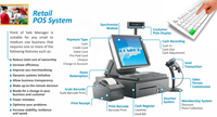 POS panas 15.6 inci Windows kasir I5 memori 8G 256GB dengan pencetak termal dan sistem POS kasir layar sentuh Wifi