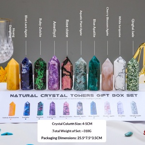 Ensemble de blocs et de cubes en cristal naturel poli authentique 7 Chakras, base <span class=keywords><strong>Tai</strong></span> <span class=keywords><strong>Chi</strong></span> Sept Étoiles, Période 9, décoration de méditation Feng Shui - Product Image 5