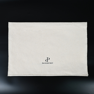 Custom Logo Printed <b>White</b> Cotton Canvas <b>Envelope</b> Dust Pouch Natural Flap Portable Reusable High Quality Square Shape Fashion - Product Image 6