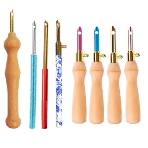 Various Sizes Adjusted Wood Handle Sewing Weaving Felting Needle Craft Durable Knitting Embroidery Pen Punch Needle