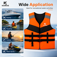 Gilet de flottabilité pour adulte 75N pour jet ski, kayak, navigation, pêche, sports nautiques, gilet de sécurité réfléchissant réglable