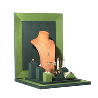 Présentoir à bijoux vert pour boucles d'oreilles et pendentifs, design moderne, plateau de présentation de bijoux de luxe avec compartiments, vente chaude