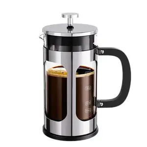 Hot Sale French Press For Coffee Borosilicate Glass French Press Pot Classic Copper Stainless Steel