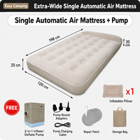 Matelas Gonflable Portable Double Grand Format avec Pompe Intégrée pour Camping en Extérieur, Couchage d'Invité et Voyage
