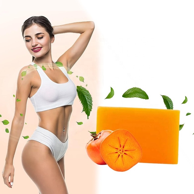 100% All Natural Persimmon Soap Remove Body Odor Female Private Parts Thigh & Exfoliating Bath Solid Soap Bar Persimmon Soap