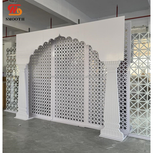 Fondo de boda de estilo árabe personalizado liso paneles acrílicos blancos decoración de fondo de escenario de Evento de boda - Product Image 5