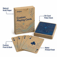 Cartes à jouer en kraft imprimées mat avec logo personnalisé, jeu de 54 cartes avec boîte à rabat en kraft non emballée pour cadeaux de sponsors lors des sommités innovantes