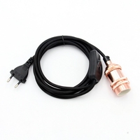 E14 support de lampe en cuivre antique Edison rétro en laiton électroplaqué petite mèche à vis prise avec interrupteur prise ue cordon d'alimentation