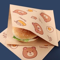 Papier d'emballage pour sandwichs, facile à déchirer, sans pliage, en kraft, résistant à l'huile, pour collations triangulaires, petit-déjeuner, crêpes, gâteaux, burgers