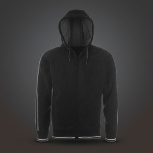 Sweat-shirt à capuche noir pour homme de haute qualité, à manches régulières, zippé, en molleton écologique, teint uni, pour adultes, 80 % coton, 20 % [matière], collection printemps - Product Image 3