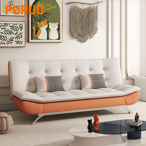 Sofá Cama Doble Plegable Multifuncional de Espuma Viscoelástica de Alta Calidad con Diseño Moderno Acolchado, Estructura Metálica Nórdica y Almacenamiento para Sala de Estar - Product Image 3