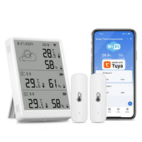 Nouveau Moniteur Intelligent Tuya WiFi de Température et d'Humidité avec Capteurs Sans Fil, Conception Rabattable, Matériau PC, Alimentation par Piles pour Usage Domestique et Hôtelier