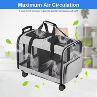 Chariot pour chien de compagnie sac à dos Portable extérieur chat chien voyage valise à roulettes pour animal de compagnie voyage étui Transparent