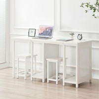 Bureau de travail en métal simple - Table longue avec design en forme de barre à combinaison libre pour usage commercial