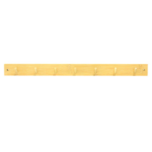 Bamboo wall-mounted <b>clothes</b> <b>rack</b> and hooks for bedroom, living room, entryway, and bathroom. - Product Image 4