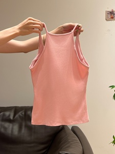 Винтажный женский топ-камизоль без рукавов в корейском стиле, серый, с воротником-бабочкой, из ткани добби, для ношения под одеждой, осень 2025 - Product Image 5